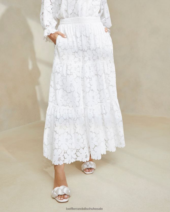 Frauen Loeffler Randall Stufenrock aus cremefarbener Luna-Spitze Elfenbein Kleidung 846824217