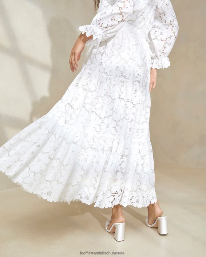 Frauen Loeffler Randall Stufenrock aus cremefarbener Luna-Spitze Elfenbein Kleidung 846824217