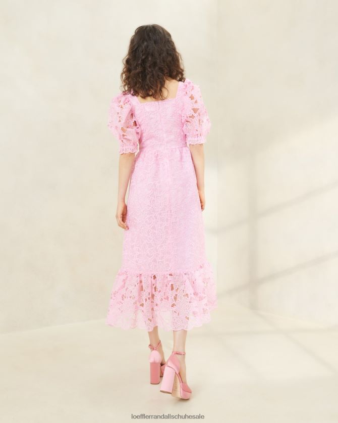Frauen Loeffler Randall Addison-Kleid mit Puffärmeln Rosa Kleidung 846824181