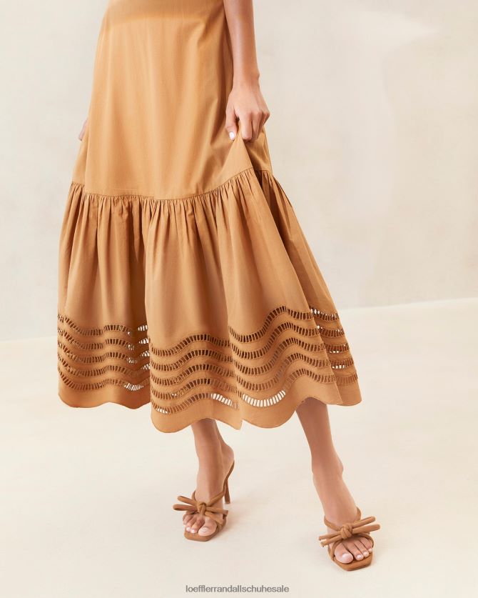Frauen Loeffler Randall Carine besticktes Midikleid Schokolade Kleidung 846824197