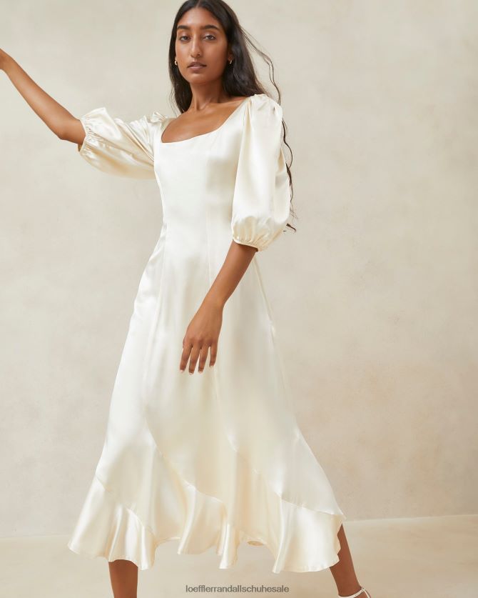 Frauen Loeffler Randall Carmina-Kleid mit langen Kurven Elfenbein Kleidung 846824169