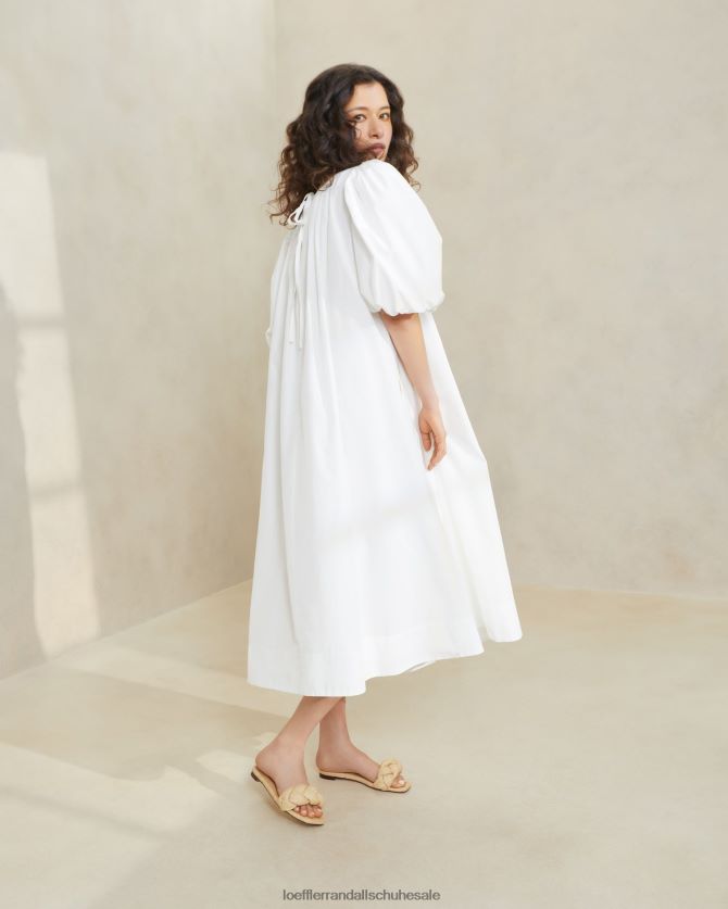Frauen Loeffler Randall Mimi übergroßes Kleid mit Puffärmeln Weiß Kleidung 846824178