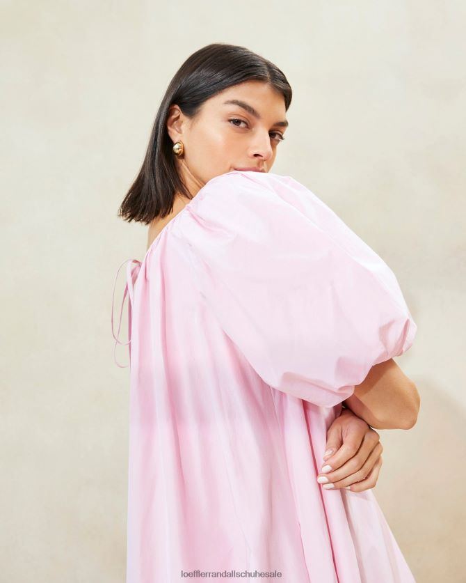 Frauen Loeffler Randall Mimi rosafarbenes, übergroßes Kleid mit Puffärmeln zartes Rosa Kleidung 846824183