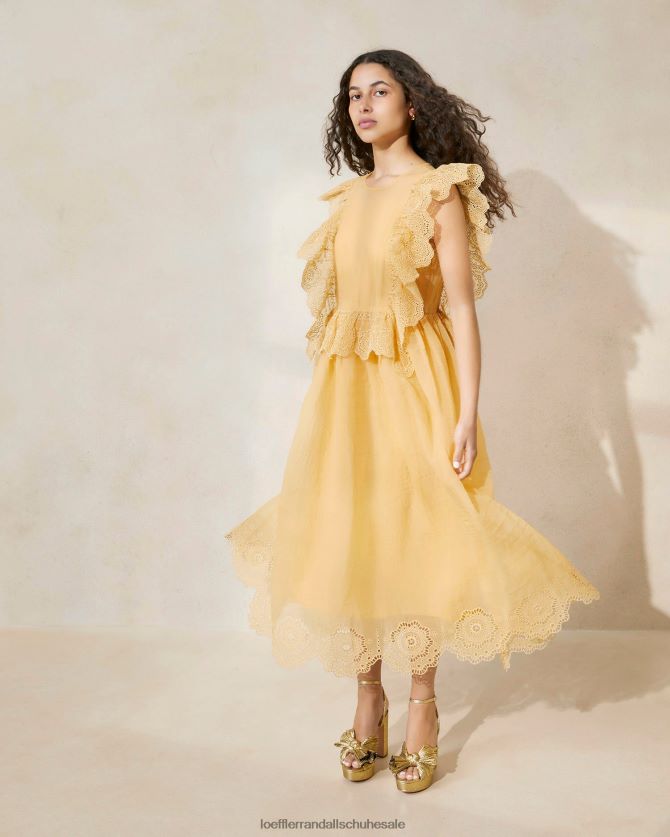 Frauen Loeffler Randall Naomi besticktes, gewelltes Kleid Düne Kleidung 846824192