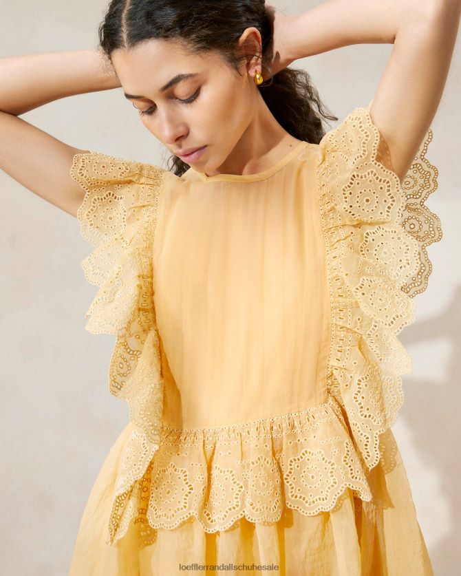 Frauen Loeffler Randall Naomi besticktes, gewelltes Kleid Düne Kleidung 846824192