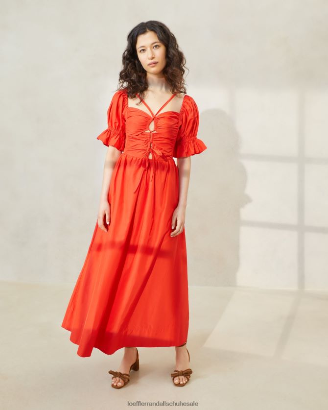 Frauen Loeffler Randall Yael Kleid mit gerafftem Oberteil Mohn Kleidung 846824177