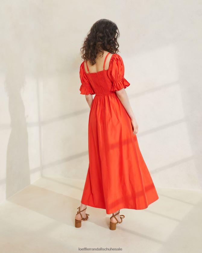 Frauen Loeffler Randall Yael Kleid mit gerafftem Oberteil Mohn Kleidung 846824177