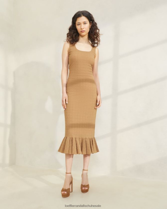 Frauen Loeffler Randall Yessica Tankkleid mit Rüschensaum braun Kleidung 846824195