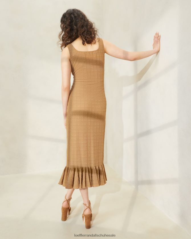 Frauen Loeffler Randall Yessica Tankkleid mit Rüschensaum braun Kleidung 846824195