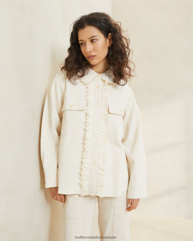 Frauen Loeffler Randall Zeke-Ösen-Arbeitsmantel naturfarben Kleidung 846824260