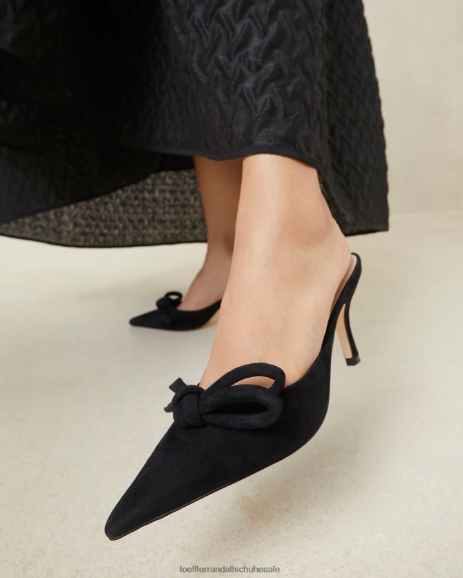 Frauen Loeffler Randall Amyra Bow Kitten Mule Schwarz Schuhe 84682457