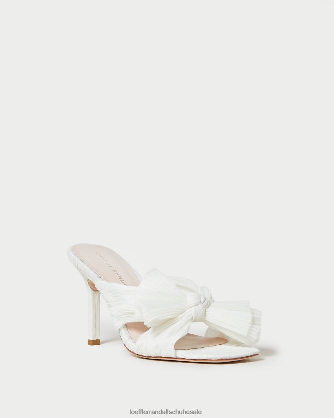 Frauen Loeffler Randall Claudia plissierte Schleife-Mule Perle Schuhe 84682473