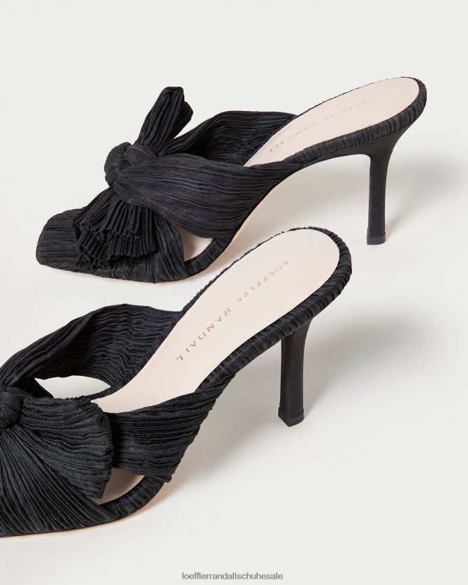 Frauen Loeffler Randall Claudia plissierte Schleife-Mule Schwarz Schuhe 84682460
