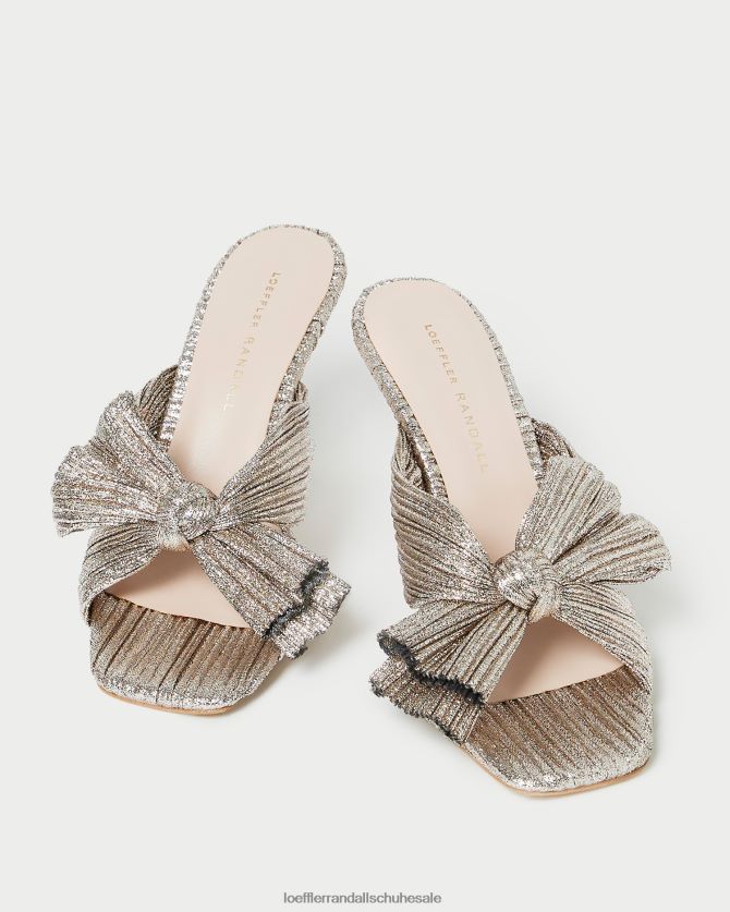 Frauen Loeffler Randall Claudia plissierte Schleife-Mule Sekt Schuhe 84682494