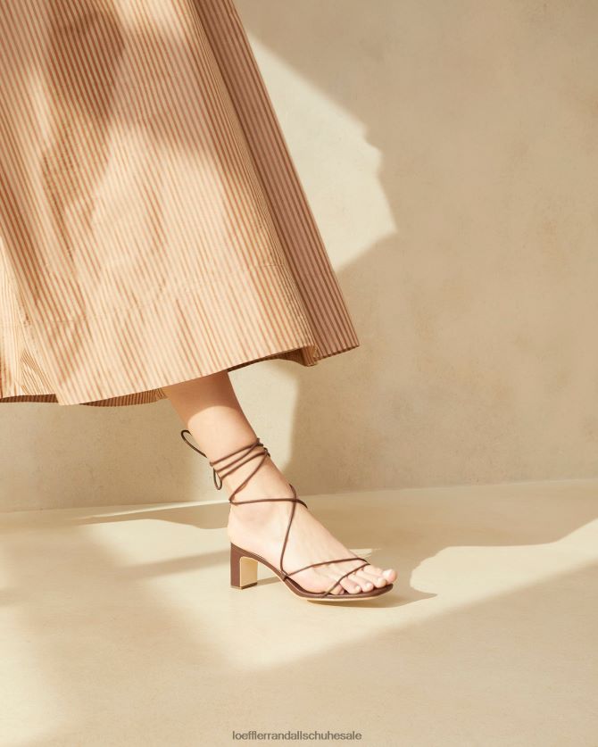 Frauen Loeffler Randall Cosette-Knöchelwickelabsatz Schokolade Schuhe 84682486