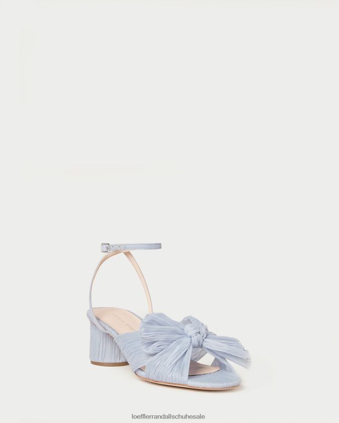 Frauen Loeffler Randall Dahlia-Faltenschleifenabsatz Blau Schuhe 8468244