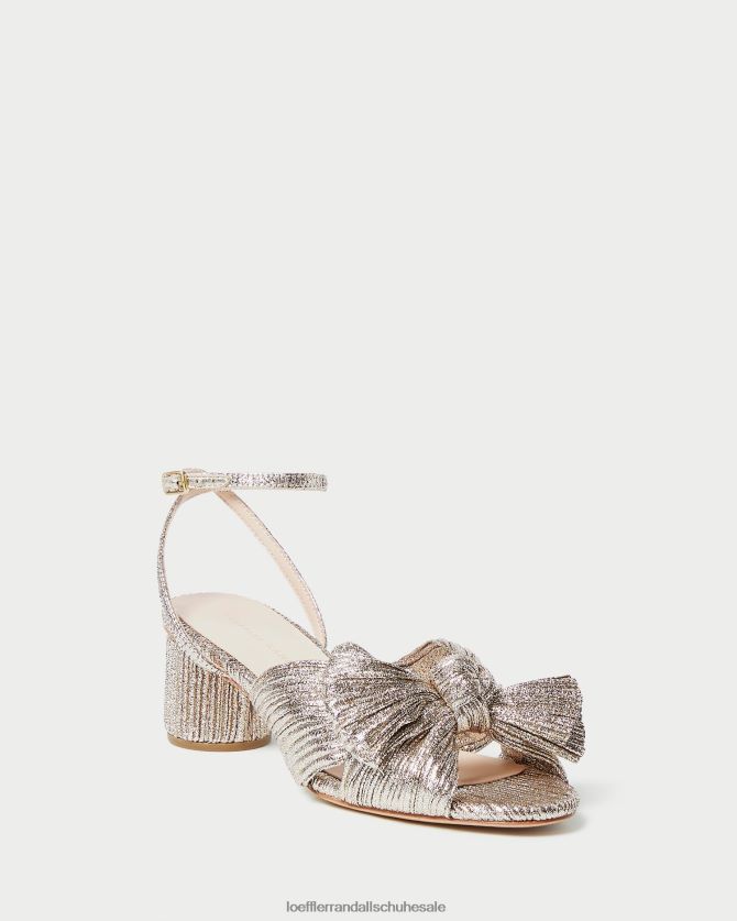 Frauen Loeffler Randall Dahlia-Faltenschleifenabsatz Sekt Schuhe 84682453