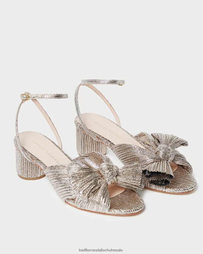 Frauen Loeffler Randall Dahlia-Faltenschleifenabsatz Sekt Schuhe 84682453