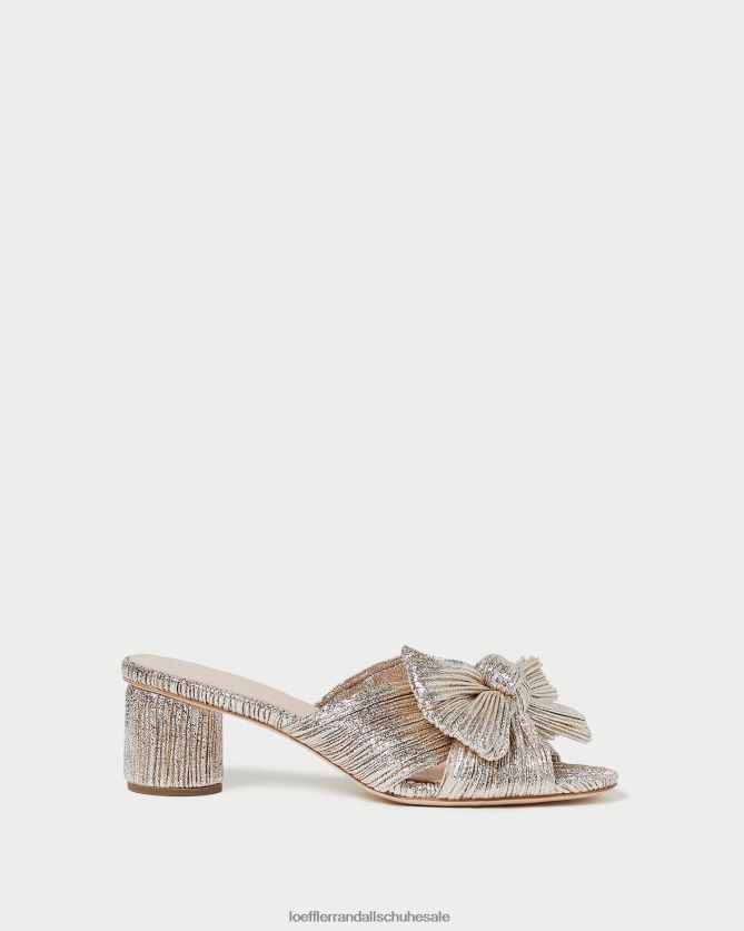 Frauen Loeffler Randall Emilia-Absatz mit plissierter Schleife Sekt Schuhe 84682449