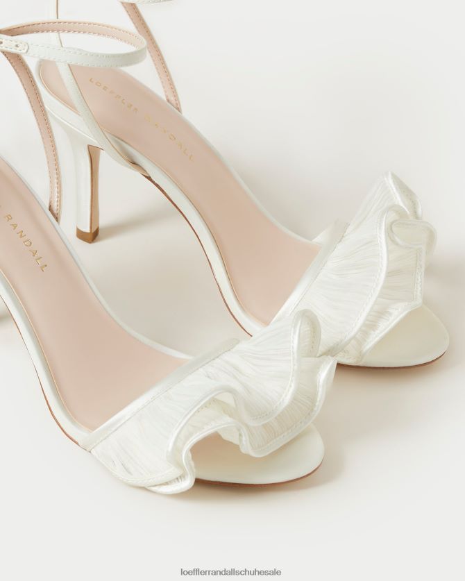 Frauen Loeffler Randall Estella-Sandale mit Rüschen und Absatz Perle Schuhe 84682442
