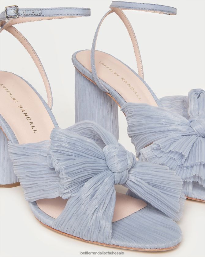 Frauen Loeffler Randall Kamelien-Faltenschleifenabsatz Blau Schuhe 8468247