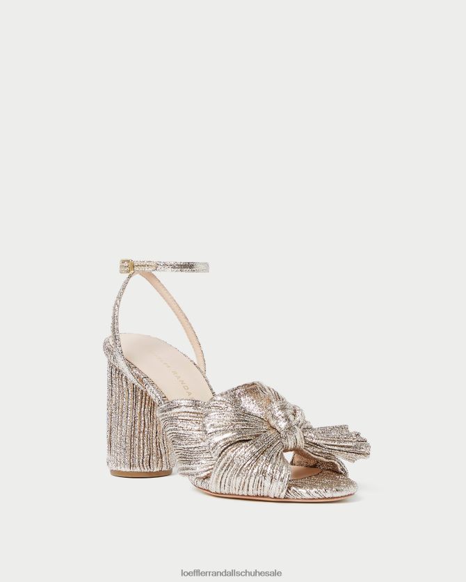 Frauen Loeffler Randall Kamelien-Faltenschleifenabsatz Sekt Schuhe 84682464