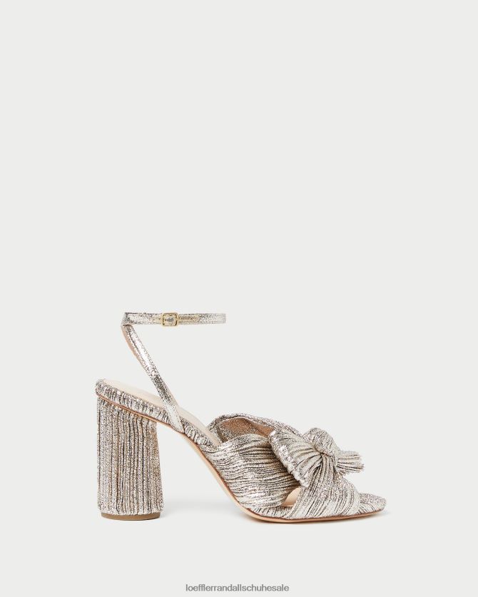 Frauen Loeffler Randall Kamelien-Faltenschleifenabsatz Sekt Schuhe 84682464