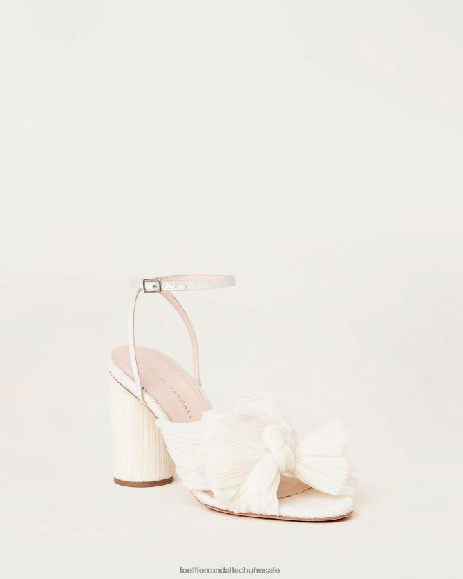 Frauen Loeffler Randall Kamelien-Faltenschleifenabsatz vegane Perle Schuhe 8468241