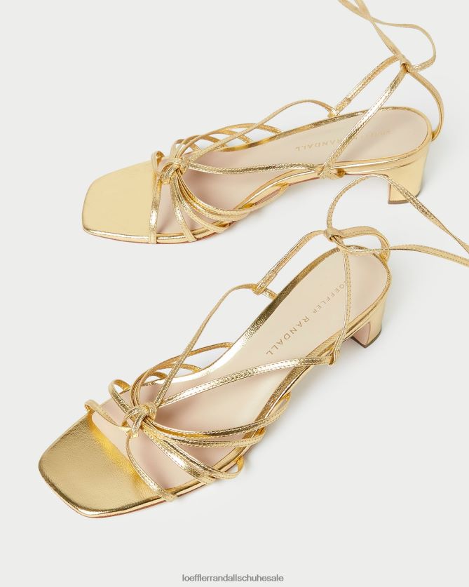 Frauen Loeffler Randall Lola-Knoten-Schnürschuh mit mittlerem Absatz Gold Schuhe 84682485