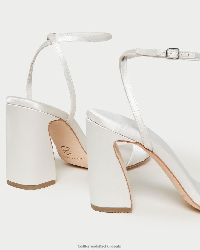 Frauen Loeffler Randall Malia-Sandale mit gebogenem Absatz Creme Schuhe 84682445