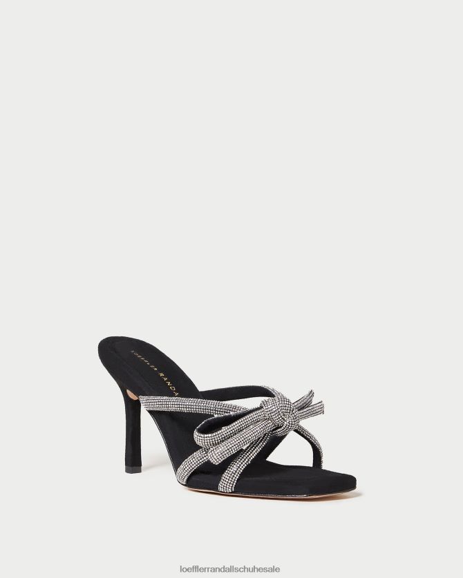 Frauen Loeffler Randall Margi Wildleder-Schleifenabsatz Schwarz Schuhe 84682471