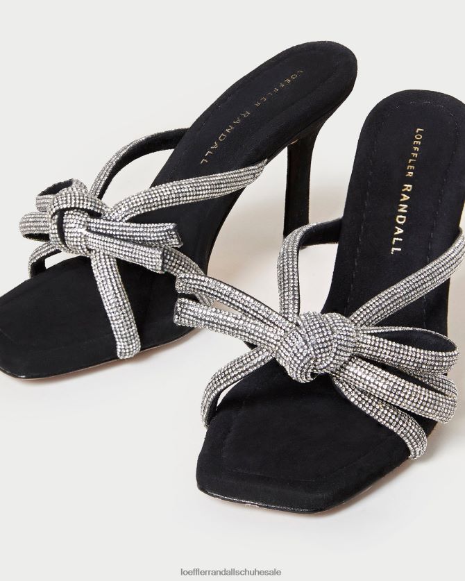 Frauen Loeffler Randall Margi Wildleder-Schleifenabsatz Schwarz Schuhe 84682471
