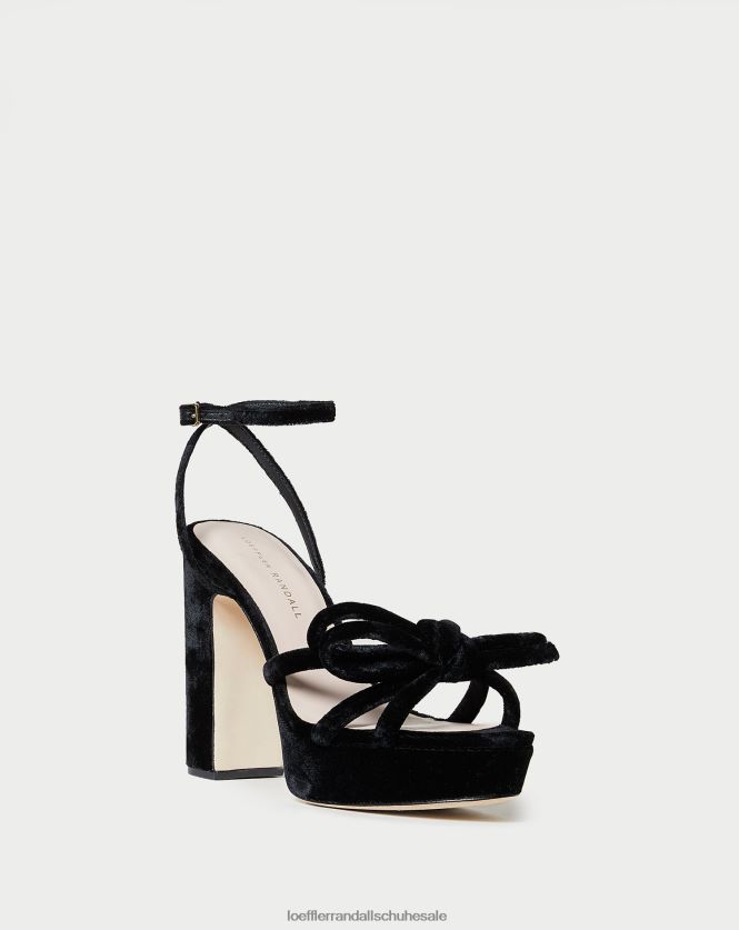 Frauen Loeffler Randall Melany Plateau-Schleifenabsatz Schwarz Schuhe 84682455
