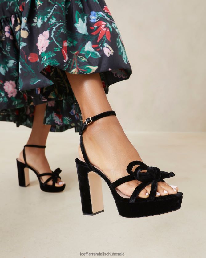 Frauen Loeffler Randall Melany Plateau-Schleifenabsatz Schwarz Schuhe 84682455
