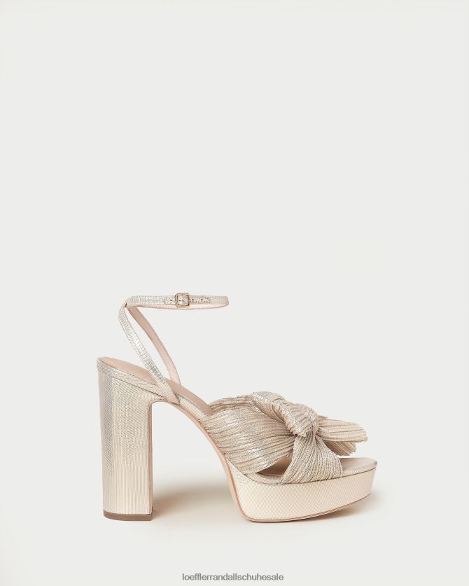 Frauen Loeffler Randall Natalia Plateau-Schleifenabsatz Platin Schuhe 84682416