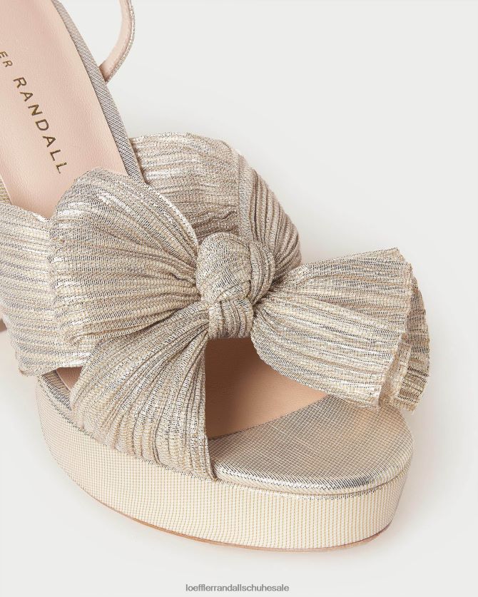 Frauen Loeffler Randall Natalia Plateau-Schleifenabsatz Platin Schuhe 84682416
