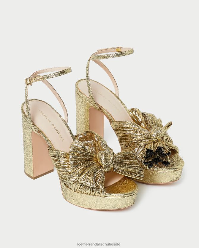 Frauen Loeffler Randall Natalia Plateau-Schleifenabsatz oro Schuhe 84682489