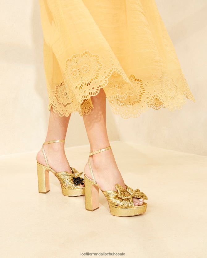 Frauen Loeffler Randall Natalia Plateau-Schleifenabsatz oro Schuhe 84682489