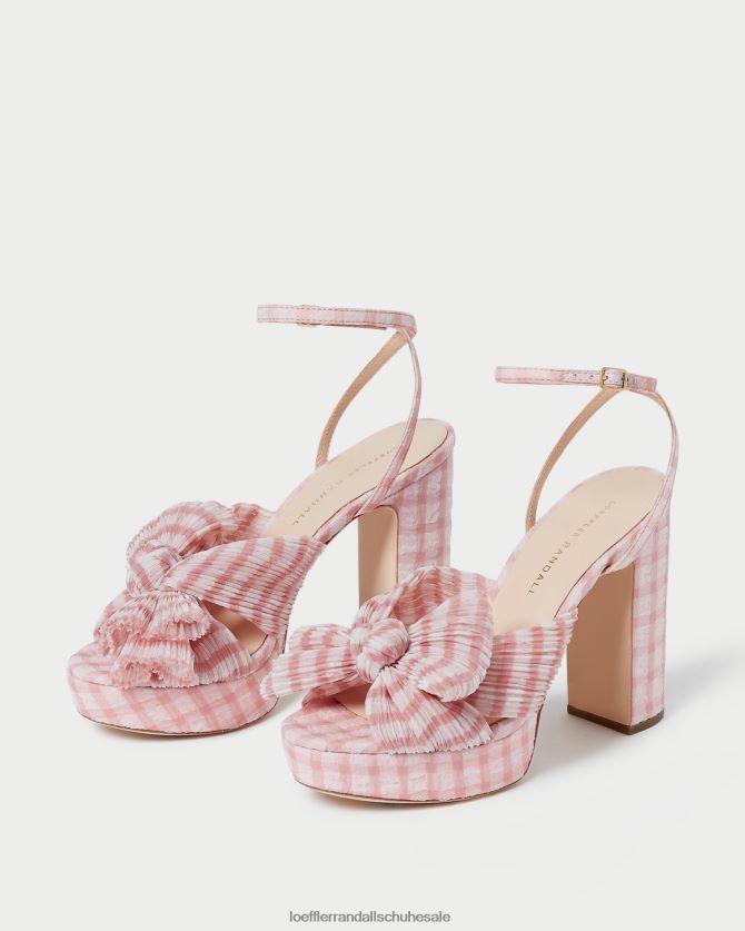 Frauen Loeffler Randall Natalia Schleifenabsatz zartrosa Gingham Schuhe 84682482