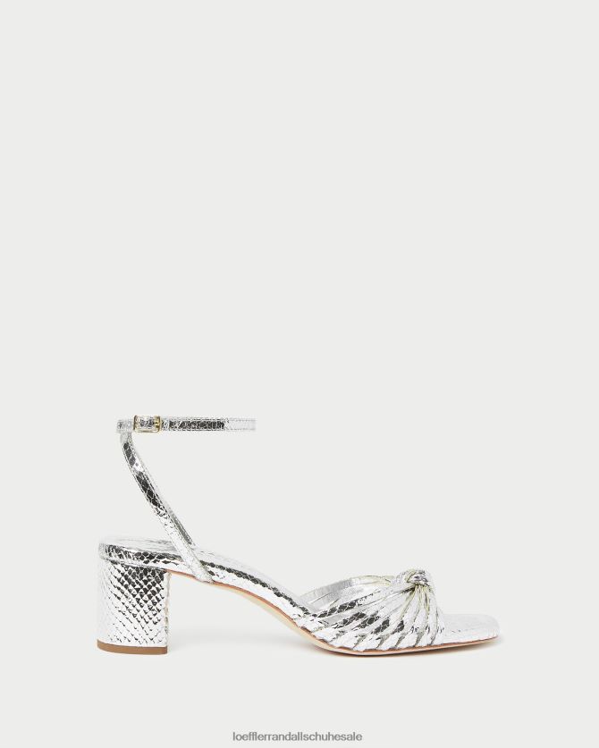 Frauen Loeffler Randall Olivia-Knoten in der Mitte des Absatzes Silber Schuhe 84682474