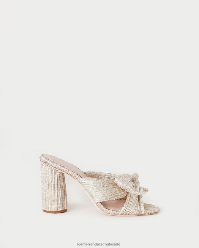 Frauen Loeffler Randall Penny-Faltenschleifenabsatz Platin Schuhe 84682410