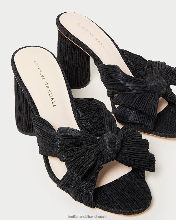 Frauen Loeffler Randall Penny-Faltenschleifenabsatz Schwarz Schuhe 84682443