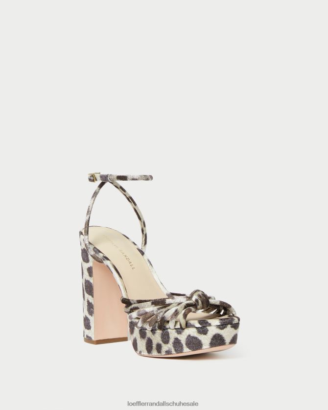 Frauen Loeffler Randall Rivka-Knoten-Plateausandale Leopard Schuhe 84682498
