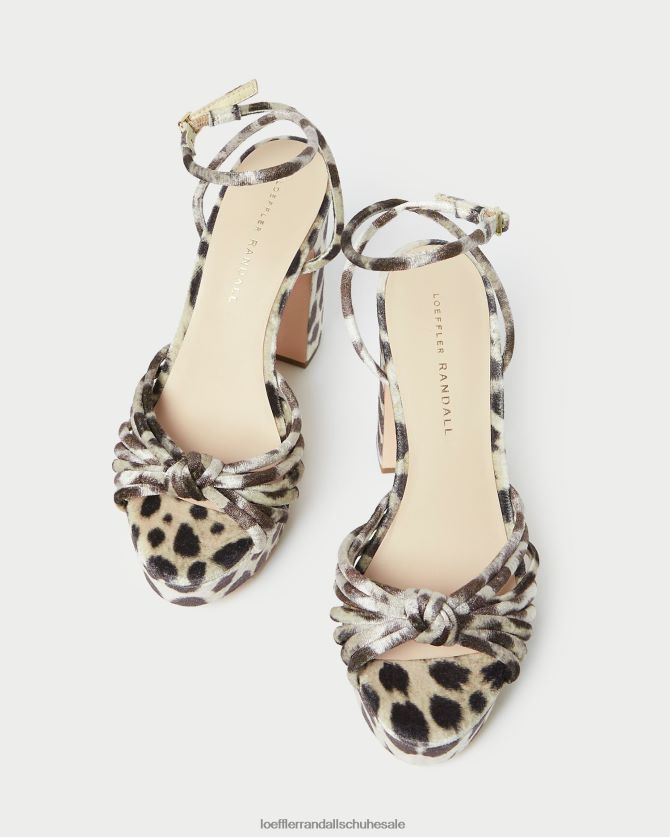 Frauen Loeffler Randall Rivka-Knoten-Plateausandale Leopard Schuhe 84682498