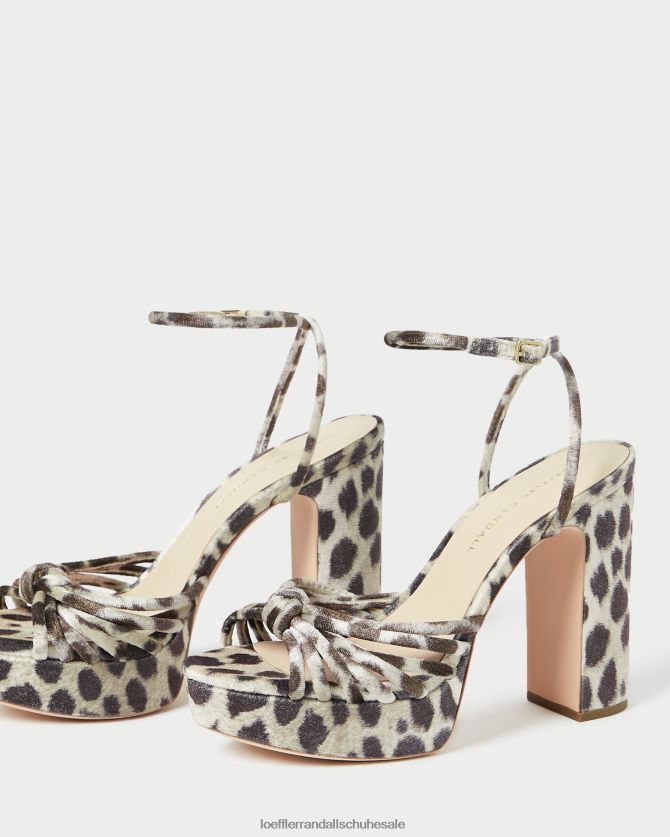 Frauen Loeffler Randall Rivka-Knoten-Plateausandale Leopard Schuhe 84682498