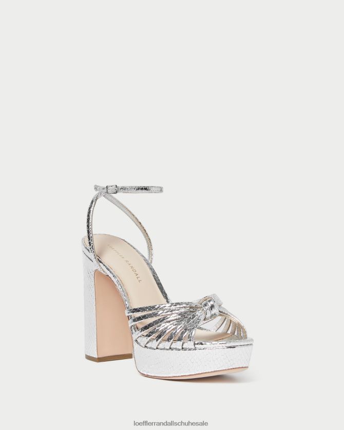 Frauen Loeffler Randall Rivka-Knoten-Plateausandale Silber Schuhe 84682475