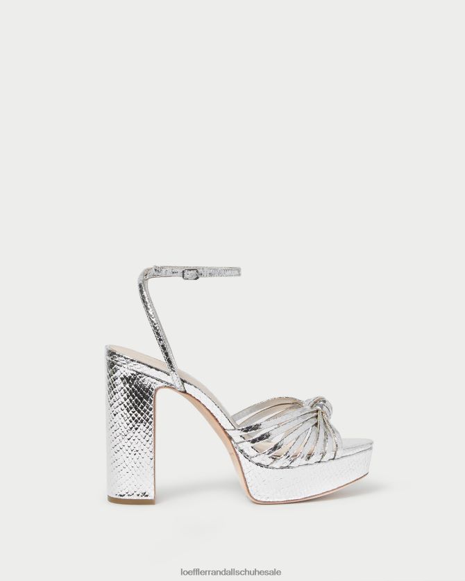 Frauen Loeffler Randall Rivka-Knoten-Plateausandale Silber Schuhe 84682475