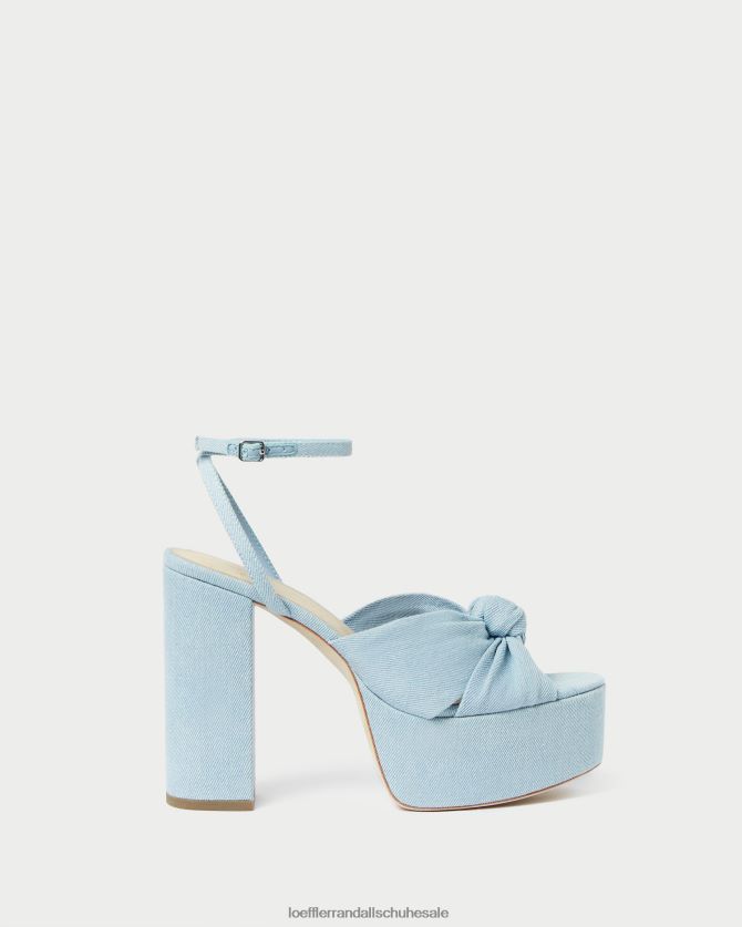 Frauen Loeffler Randall Roz-Knoten-Plattform leichter Denim Schuhe 84682484