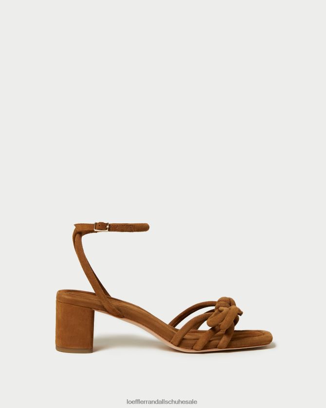 Frauen Loeffler Randall Sandale mit mittlerem Absatz und Mikel-Schleife Kakao Schuhe 84682462