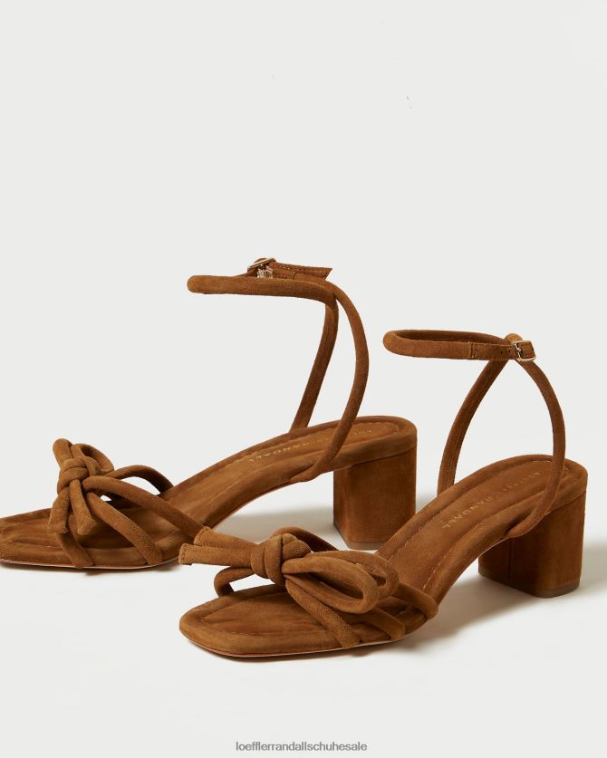 Frauen Loeffler Randall Sandale mit mittlerem Absatz und Mikel-Schleife Kakao Schuhe 84682462